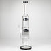 16" Color accented double percolator glass bong Glass Bong Bongzie Smokes BLACK