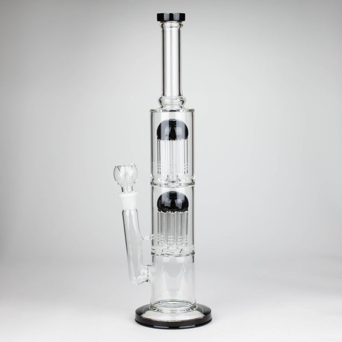 16" Color accented double percolator glass bong Glass Bong Bongzie Smokes