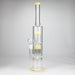 16" Color accented double percolator glass bong Glass Bong Bongzie Smokes YELLOW