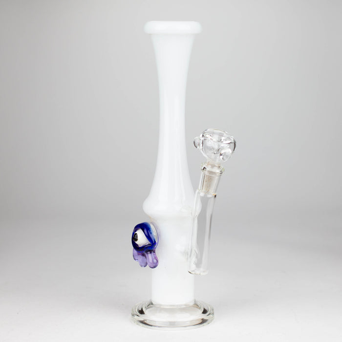 10" Color tube glass bong with eye Glass Bong Bongzie Smokes WHITE