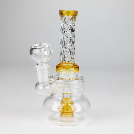 6" Swirl glass bong with water diffuser Other Shaped Bong Bongzie Smokes YELLOW