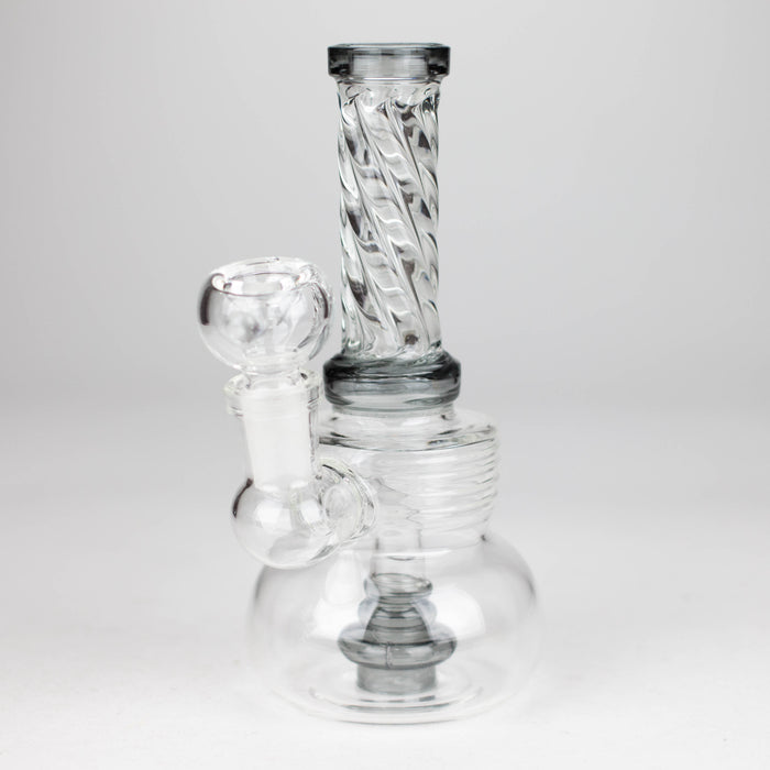 6" Swirl glass bong with water diffuser Glass Bong Bongzie Smokes GREY