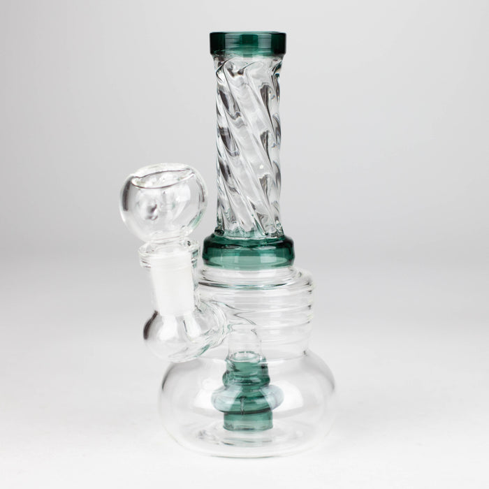 6" Swirl glass bong with water diffuser Glass Bong Bongzie Smokes GREEN