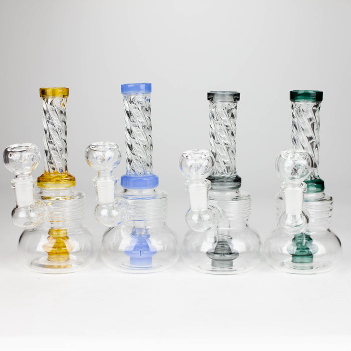6" Swirl glass bong with water diffuser Glass Bong Bongzie Smokes