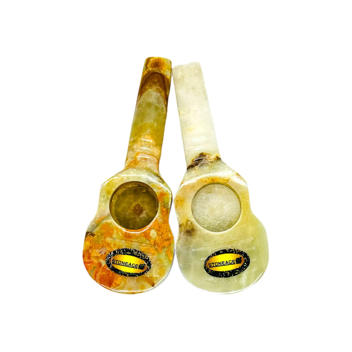 StoneAge | 4" Handmade Jumbo Tobacco Smoking Pipes - Model: Guitar, Includes Display Box - Pack of 6 Quartz hand pipe NicePrice