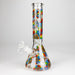 Z10" Glow in the dark Glass Bong With Flower Design Glass Bong 777 Smoke Chrysanthemum