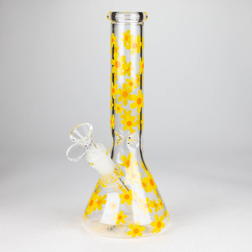 10" Flower Design Glass Bong Beaker Bong Super Supplys Inc Design A