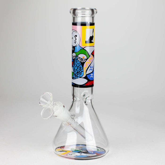 10" Glass Bong With Abstract Art Design Bongs 777 Smoke