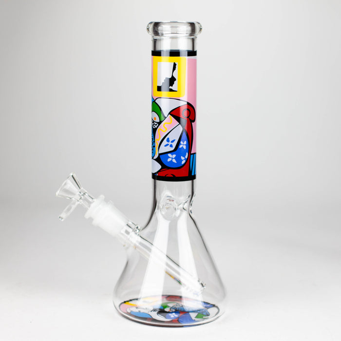 10" Glass Bong With Abstract Art Design Bongs 777 Smoke
