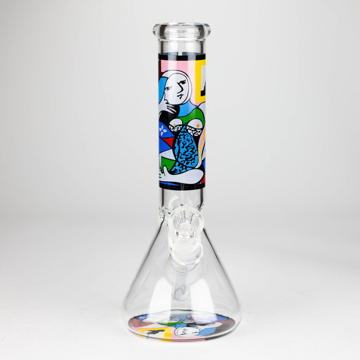 10" Glass Bong With Abstract Art Design Bongs 777 Smoke