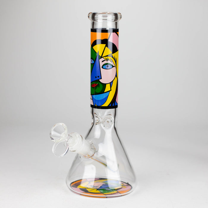 10" Glass Bong With Abstract Art Design Bongs 777 Smoke