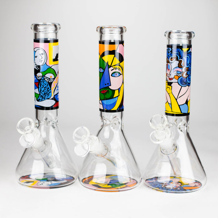 10" Glass Bong With Abstract Art Design Bongs 777 Smoke