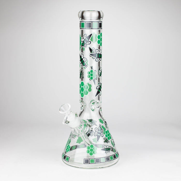 14" 7mm Honey Design Beaker Glass Bong Super Supplys Inc Green