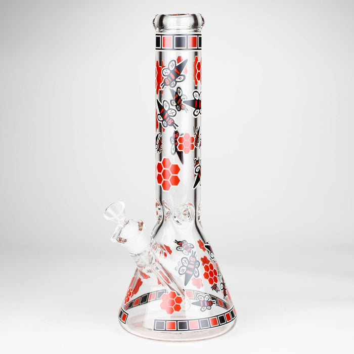 14" 7mm Honey Design Beaker Glass Bong Super Supplys Inc Red
