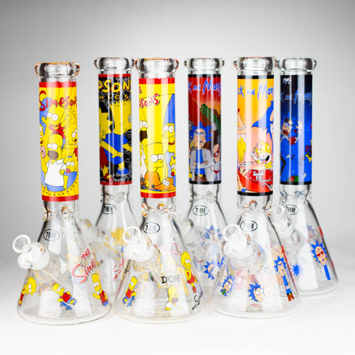 14" 7mm Cartoon Design Beaker Beaker Bong Super Supplys Inc