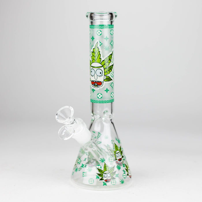 9" Glow In The Dark 4mm glass bong [S60] Glass Bong Super Supplys Inc Design E