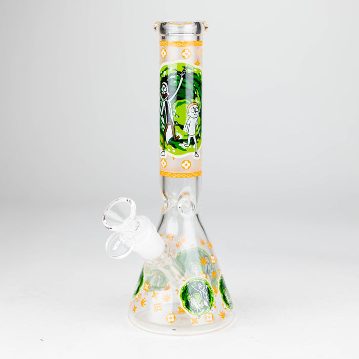 9" Glow In The Dark 4mm glass bong [S60] Glass Bong Super Supplys Inc Design J