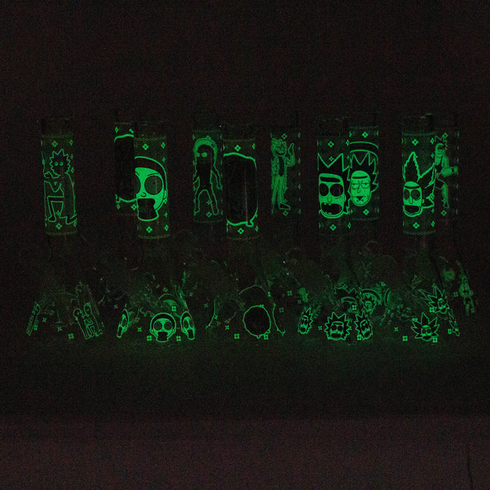 9" Glow In The Dark 4mm glass bong [S60] Glass Bong Super Supplys Inc