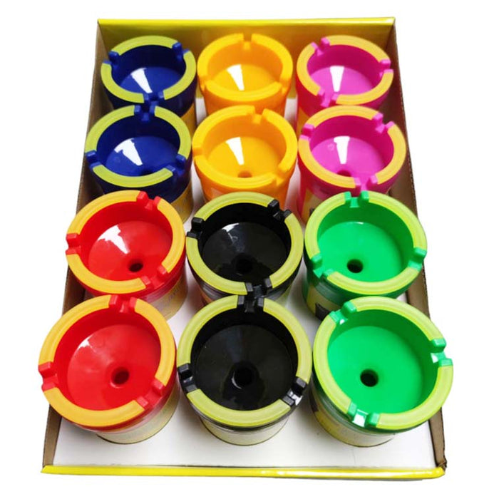 Jumbo Cig-Butt Color Bucket Extinguishing Ashtray Box of 12 Plastic Ashtray Super Supplys Inc