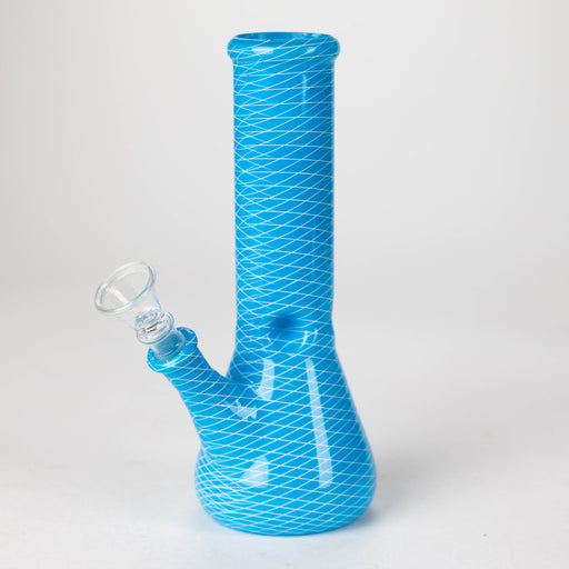 8" web designed assorted color beaker glass bong Beaker Bong Bongzie Smokes