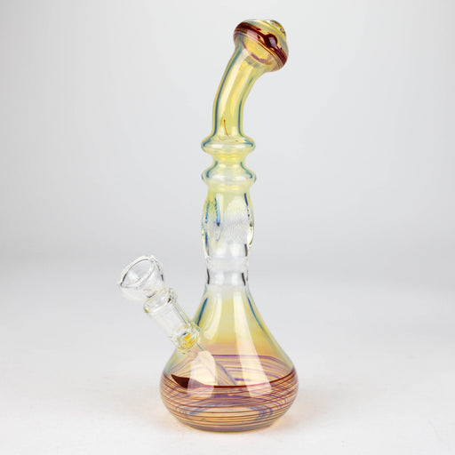 8" Glod fumed glass pipe Beaker Bong Bongzie Smokes