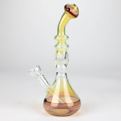 8" Glod fumed glass pipe Beaker Bong Bongzie Smokes