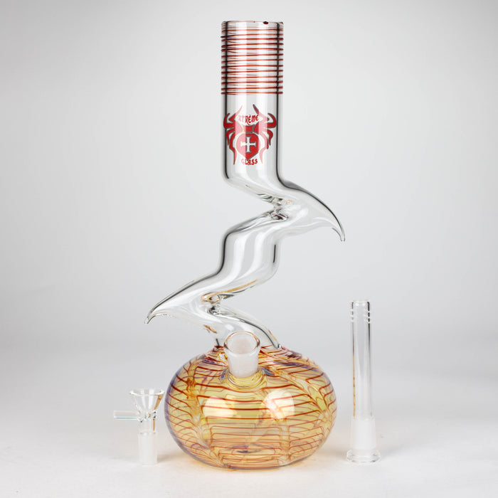 Xtreme | 12" Zig Zag glass water bong [AK822] Glass Bong Canadian Distributor