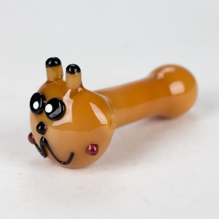 4" Cat design thick glass pipe [XTR1034] Glass Hand Pipe Canadian Distributor