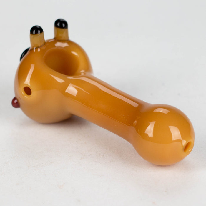 4" Cat design thick glass pipe [XTR1034] Glass Hand Pipe Canadian Distributor