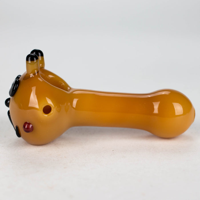 4" Cat design thick glass pipe [XTR1034] Glass Hand Pipe Canadian Distributor