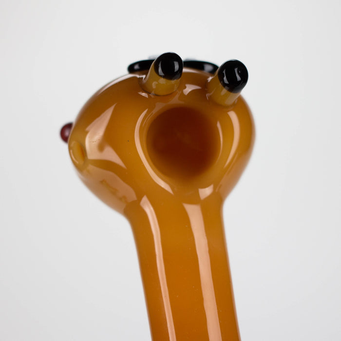 4" Cat design thick glass pipe [XTR1034] Glass Hand Pipe Canadian Distributor