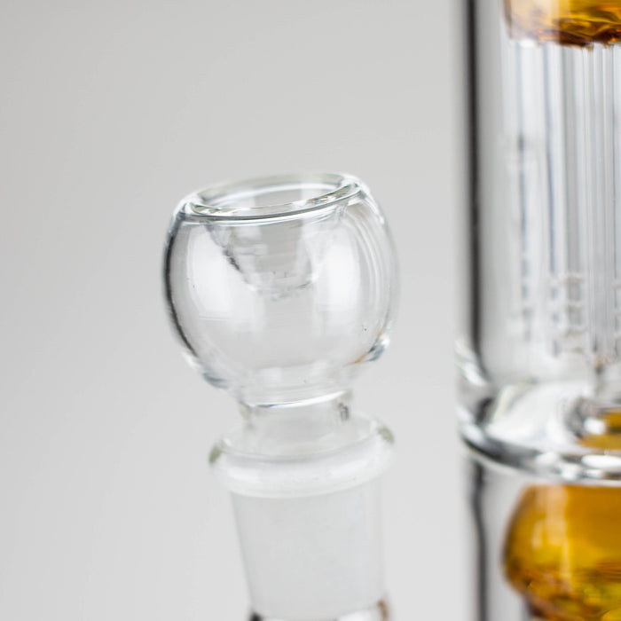 16" straight tube glass water bong with tree-arm percolator and diffuser Glass Bong Bongzie Smokes