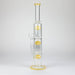 16" straight tube glass water bong with tree-arm percolator and diffuser Glass Bong Bongzie Smokes Yellow