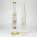 16" straight tube glass water bong with tree-arm percolator and diffuser Glass Bong Bongzie Smokes