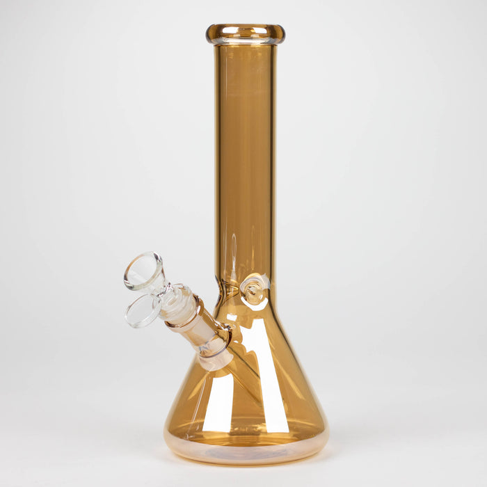 10" Solid Color Eletroplate Glass Beaker Bong Glass Bong 777 Smoke Gold