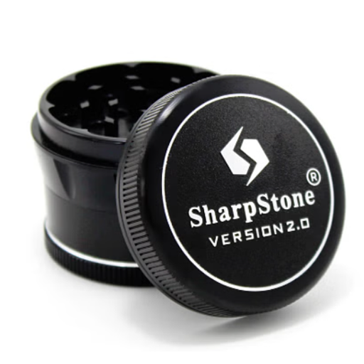 SharpStone® | V2 4 PIECE HARD TOP GRINDER - 2.2" [ GRI903 ] Herb Grinder NIBO Distribution BLACK