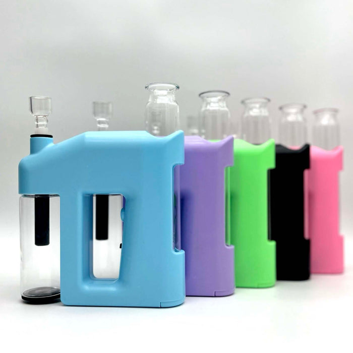 Colourful Glass Electric Blowing Bong with Bowl for Dry Herb Resin · Silicone · Plastic Bong Super Supplys Inc Purple