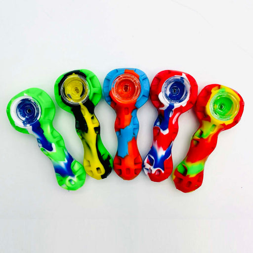 Silicone Honeycomb Handpipe Assorted Colours Jar of 20 Pieces Silicone Pipe Super Supplys Inc