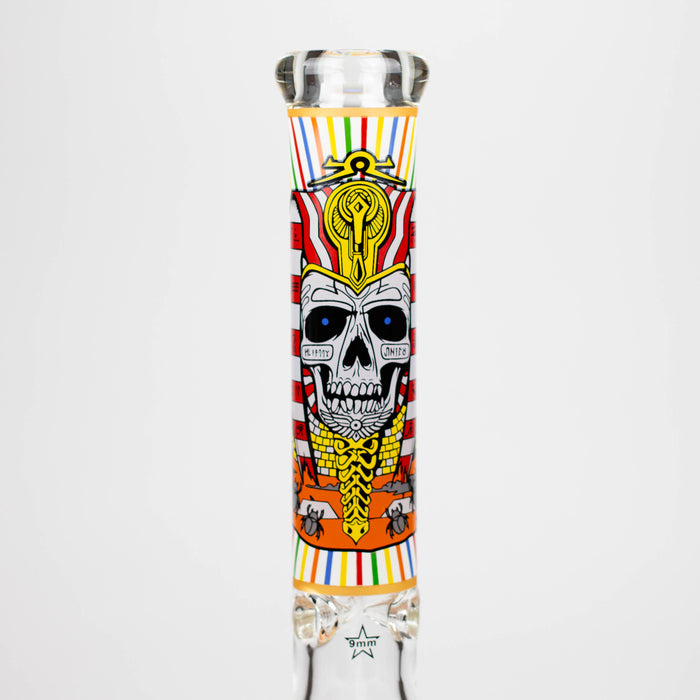 16" Glow in the dark 9mm glass water bong [GBT2301] Glass Bong ONE Design B