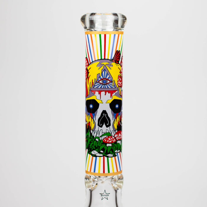 16" Glow in the dark 9mm glass water bong [GBT2301] Glass Bong ONE Design C
