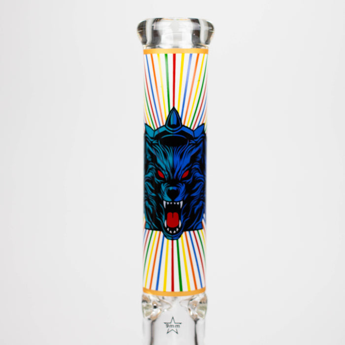 16" Glow in the dark 9mm glass water bong [GBT2301] Glass Bong ONE