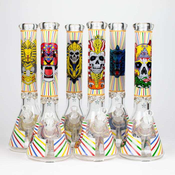 16" Glow in the dark 9mm glass water bong [GBT2301] Glass Bong ONE