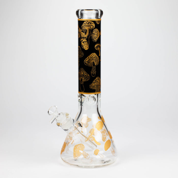 14" Mushroom 9mm glass water bong [GBT2303] Glass Bong ONE Design A