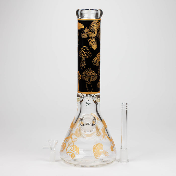 14" Mushroom 9mm glass water bong [GBT2303] Glass Bong ONE