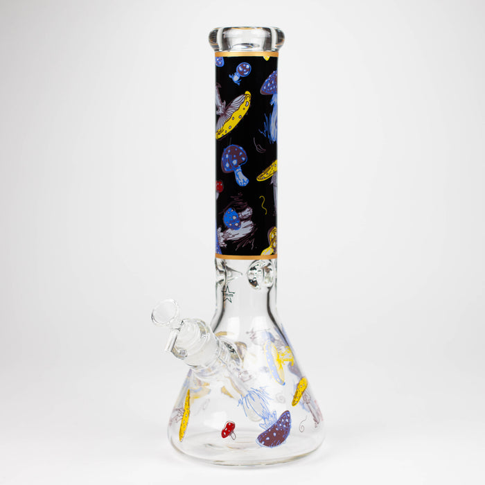 14" Mushroom 9mm glass water bong [GBT2303] Glass Bong ONE Design B