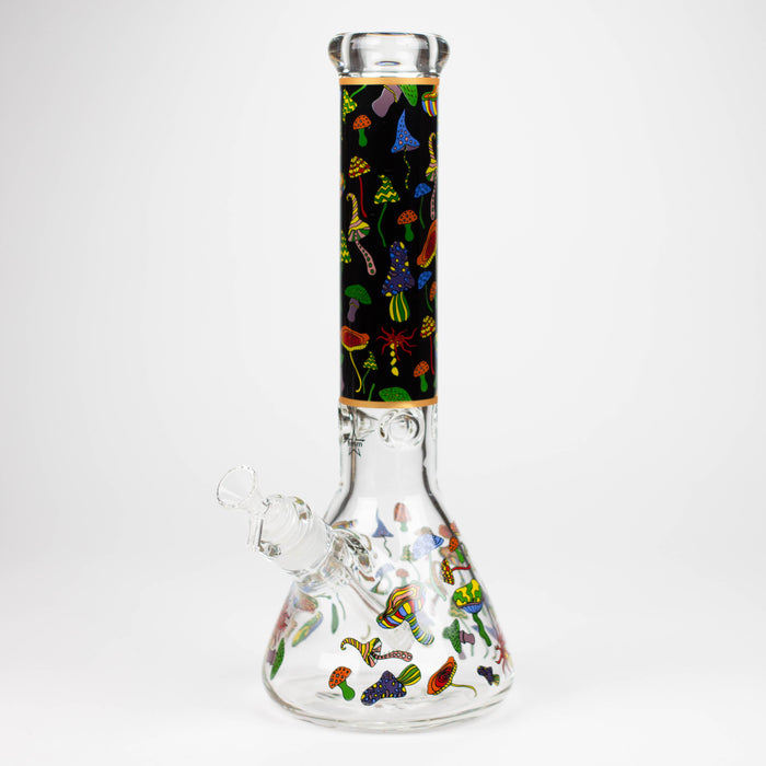 14" Mushroom 9mm glass water bong [GBT2303] Glass Bong ONE Design C