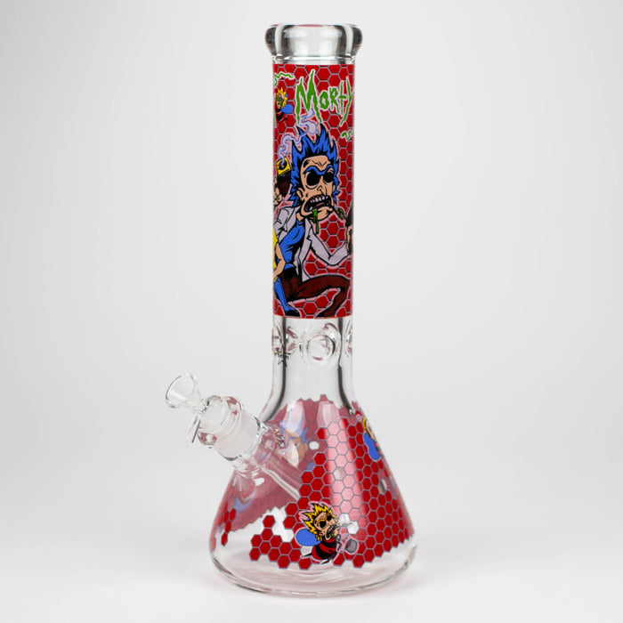 14" RM Cartoon 9mm glass water bong [GBT2118] Glass Bong ONE Design A