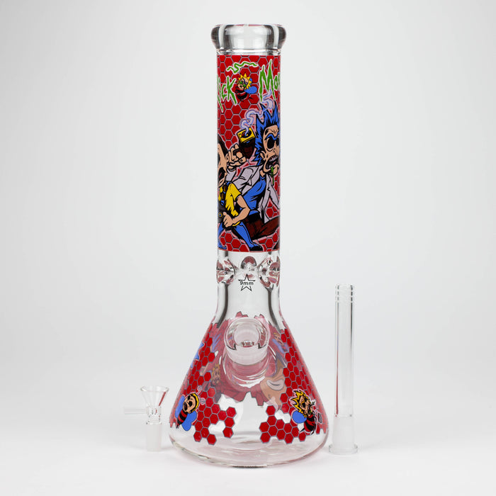 14" RM Cartoon 9mm glass water bong [GBT2118] Glass Bong ONE