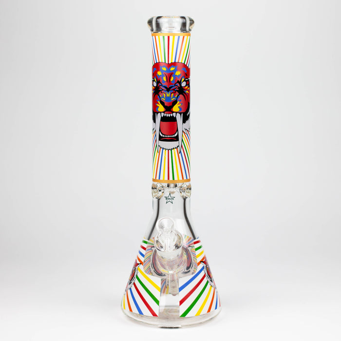 16" Glow in the dark 9mm glass water bong [GBT2301] Glass Bong ONE