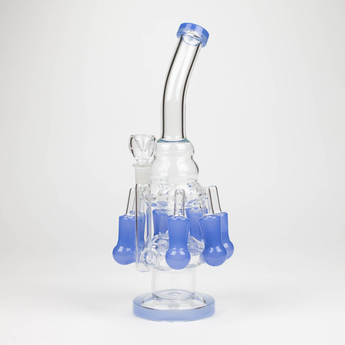 13" Multi chamber glass bong with inline difuser Bongs Bongzie Smokes Sky Blue